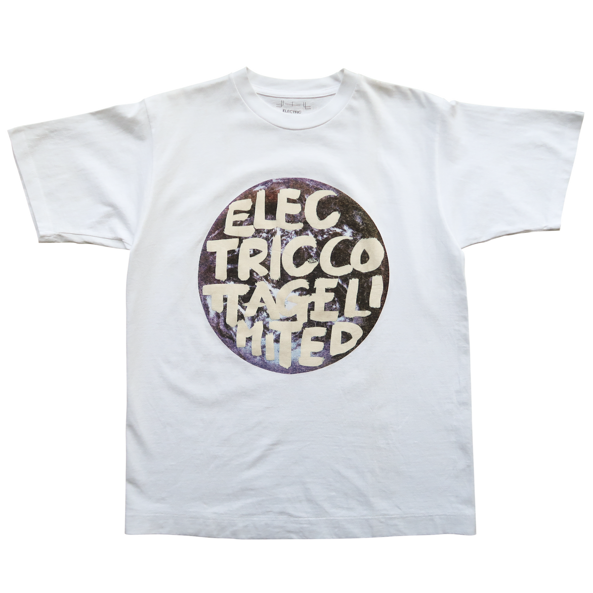 Electric Cottage – Earth T-Shirt White/White Script (2001) – Vanitasism