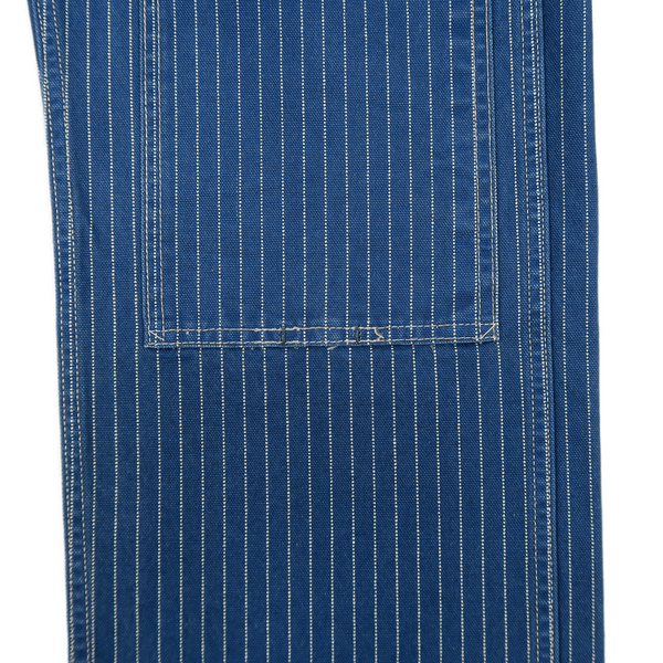 Striped Cinch-Back Carpenter Work Pants