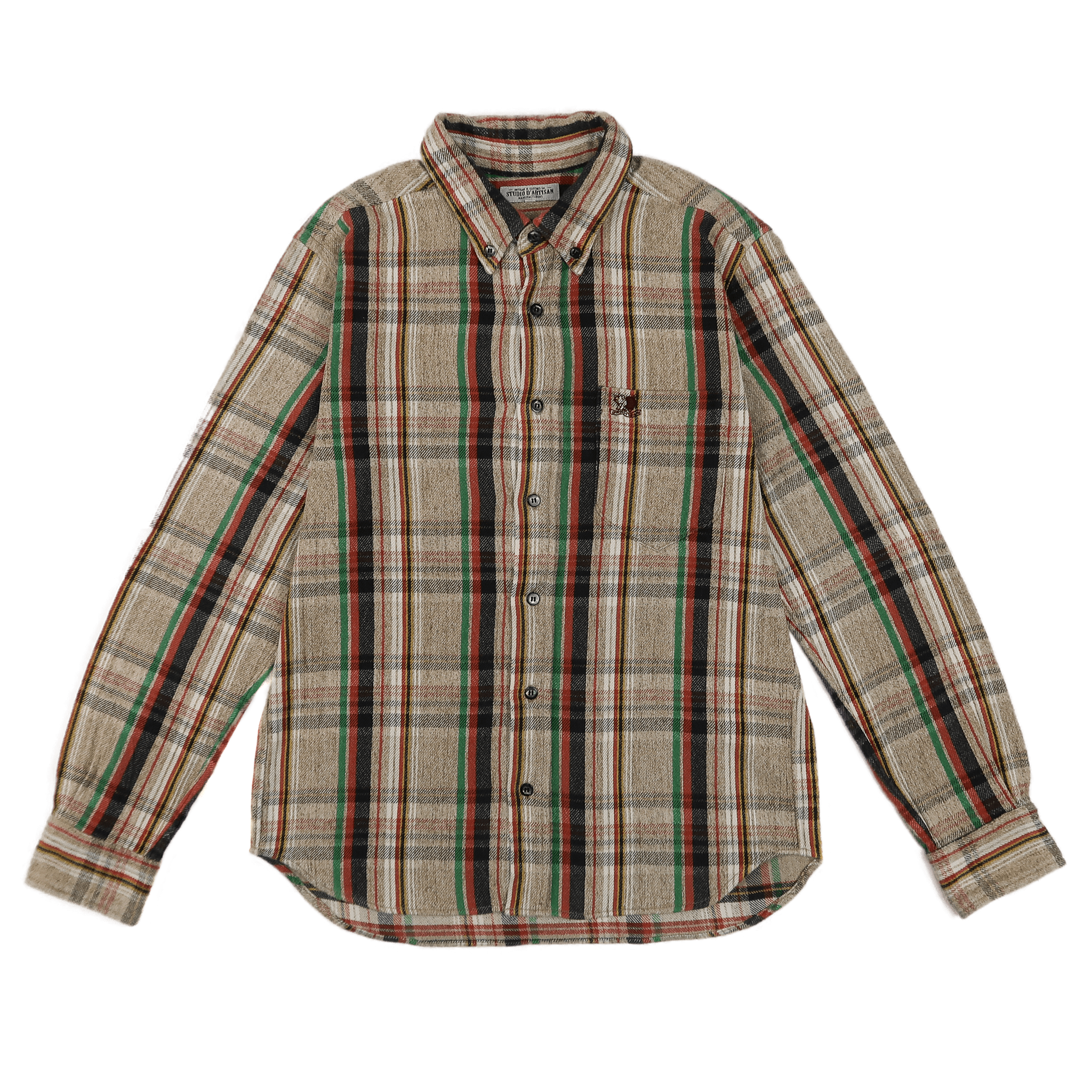 Checkered Shirt (Beige/Green/Red)
