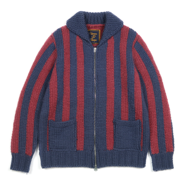 Ursus Bape Striped Logo Knit Zip Sweater