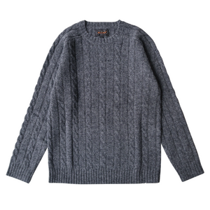 Wool Cable Knit Sweater Charcoal