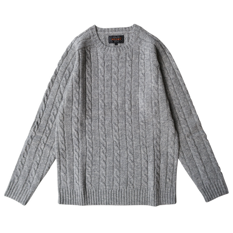 Wool Cable Knit Sweater Grey